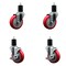 Service Caster 4'' SS Red Poly Wheel Swivel 1-3/4'' Expanding Stem Caster Set 2 Brakes, 4PK SCC-SSEX20S414-PPUB-RED-2-TLB-2-134 - alternate 1